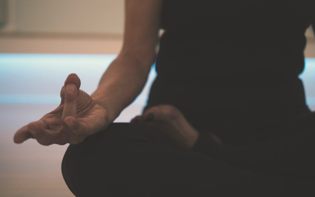 person doing yoga on floor